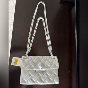 Kurt Geiger White Quilted Mini Kensington Shoulder Bag